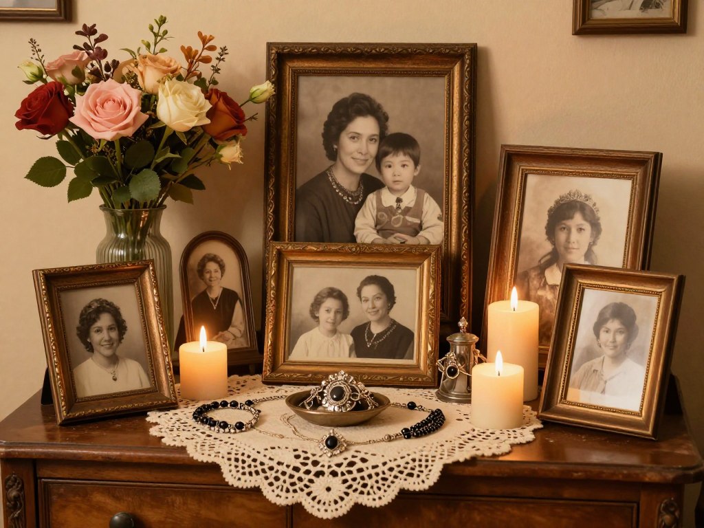 Ancestor altar honoring feminine lineage