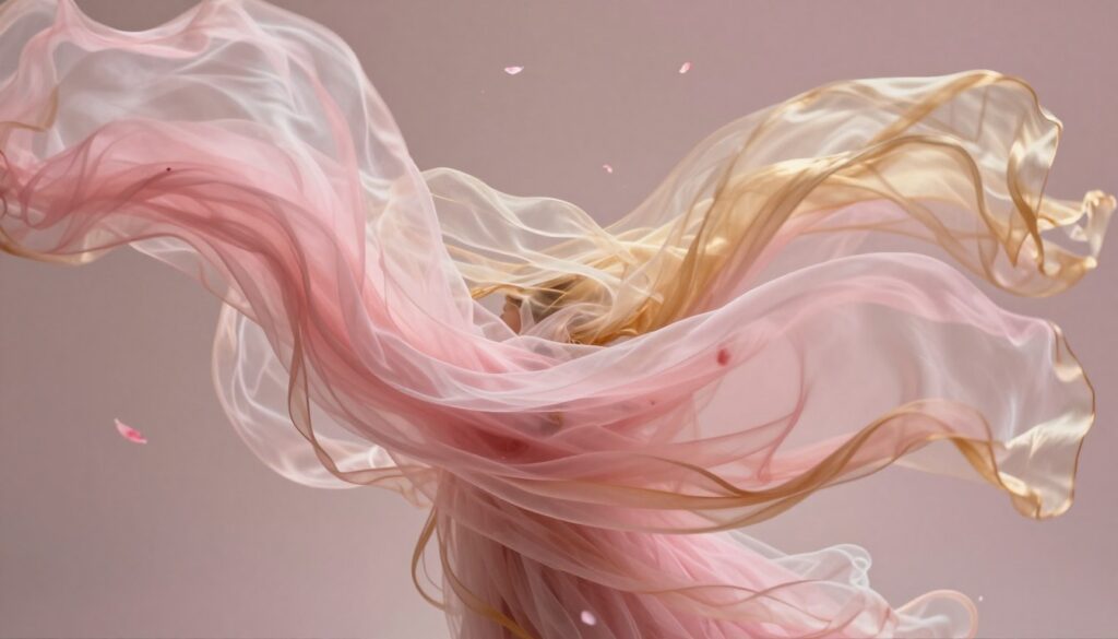 Artistic representation of feminine sensuality with flowing fabric and natural elements representing sacred sexuality Artistic representation of feminine sensuality with flowing fabric and natural elements representing sacred sexuality
