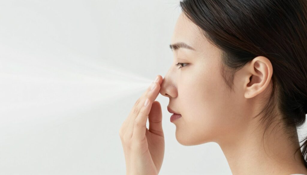 Demonstration of proper nose breathing technique