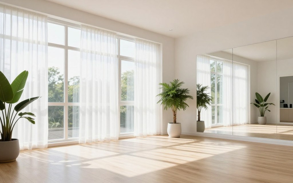 Home Pilates studio with excellent natural lighting Home Pilates studio with excellent natural lighting