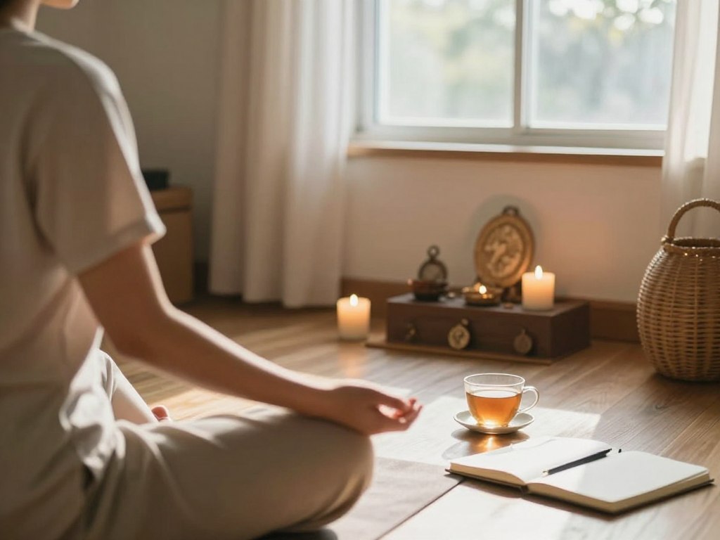 Morning meditation and mindfulness practice integrated into daily routine