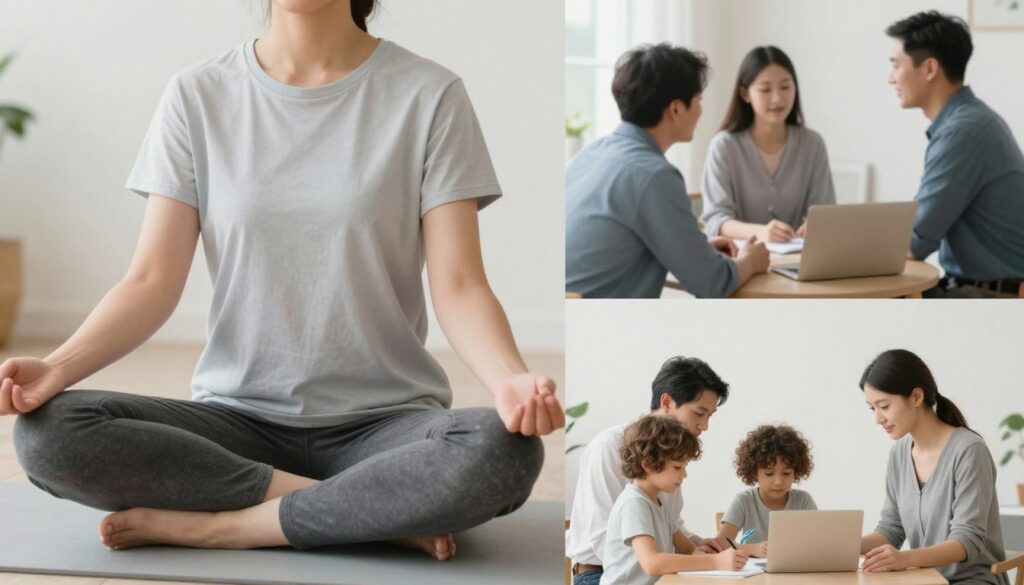 Person living daily life with mindful forgiveness practice integrated into routine activities