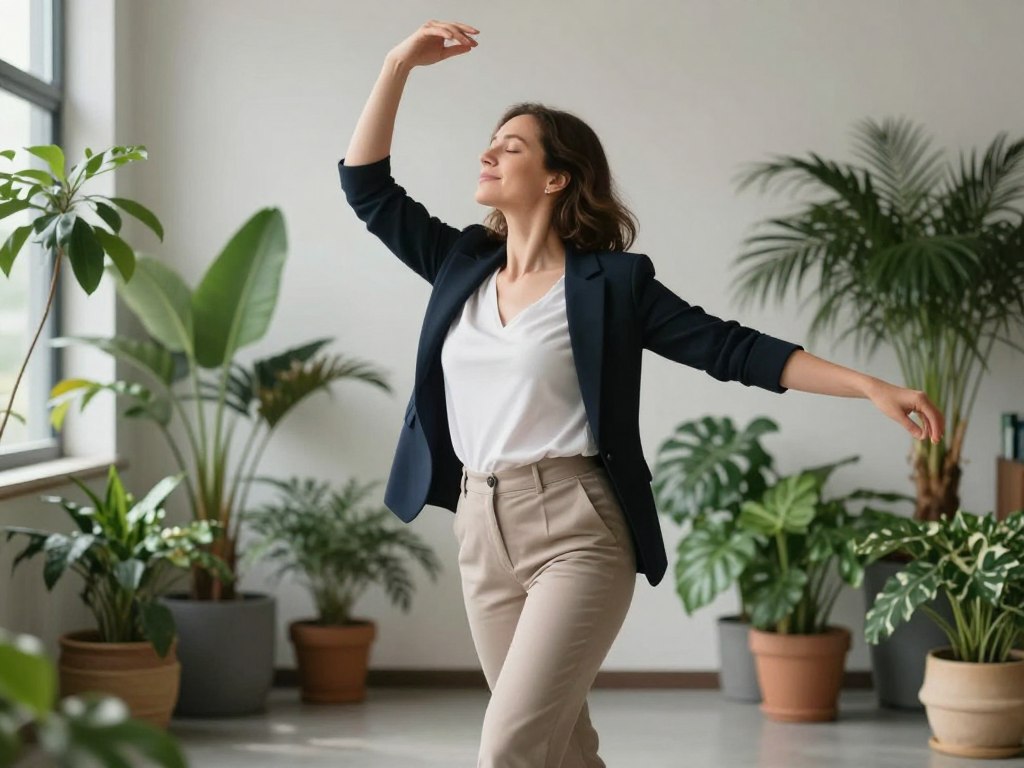 Woman practicing sacred feminine healing through intuitive dance and movement