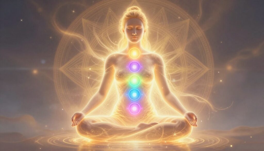energy healing visualization with chakras and aura balancing