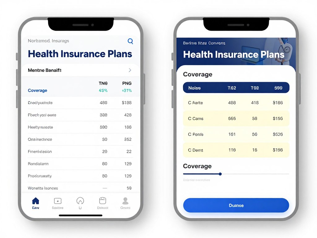 health marketplace comparison showing different health insurance plan options