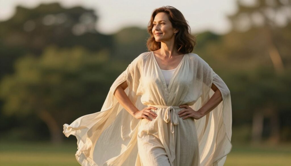 mature woman embodying sustained womb wellness through lifelong practice