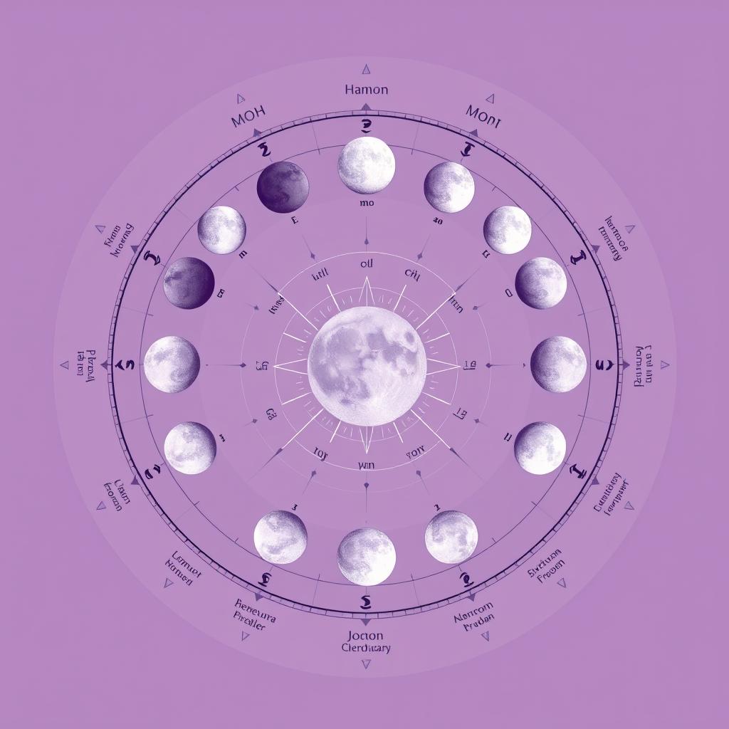 moon phases diagram showing connection to menstrual cycle