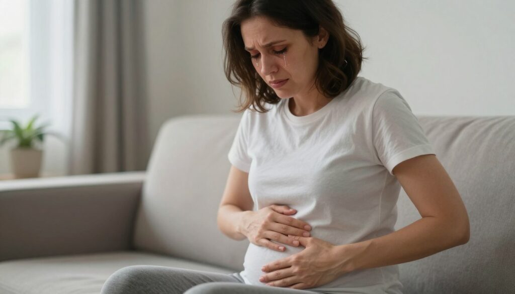 woman persevering through emotional challenge during womb healing process