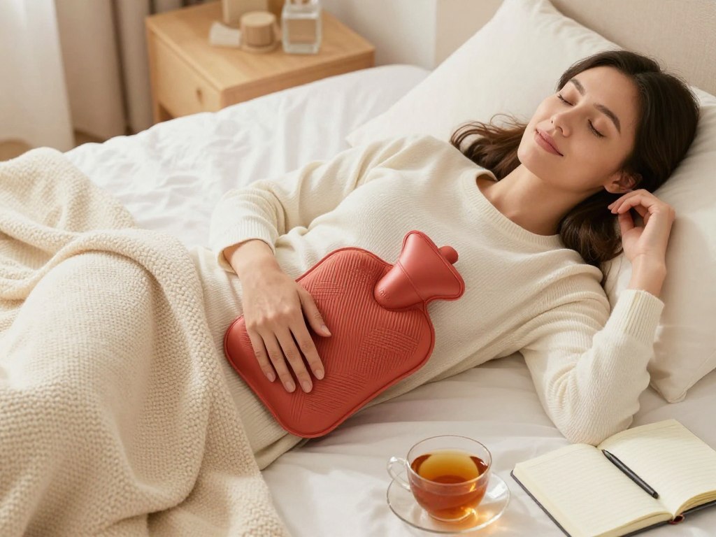 woman resting and honoring menstrual cycle during moon time