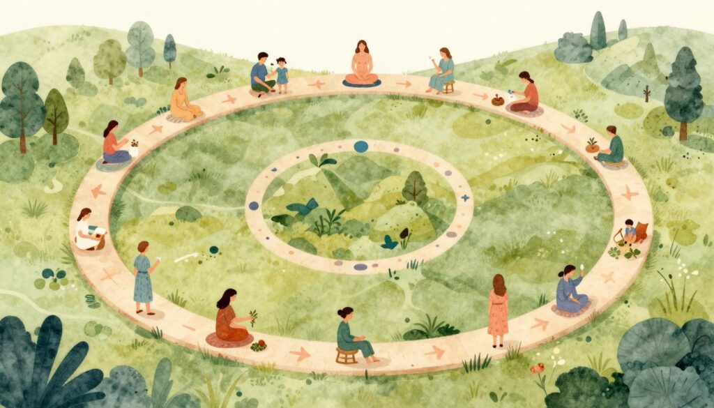 woman's wellness journey map showing holistic womb healing path